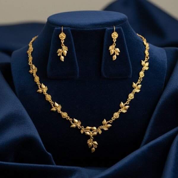 Elegant Golden Leaf Jewelry Set