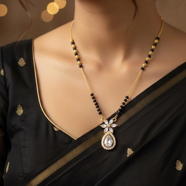 Elegant Silver AD Stone Mangalsutra for Women
