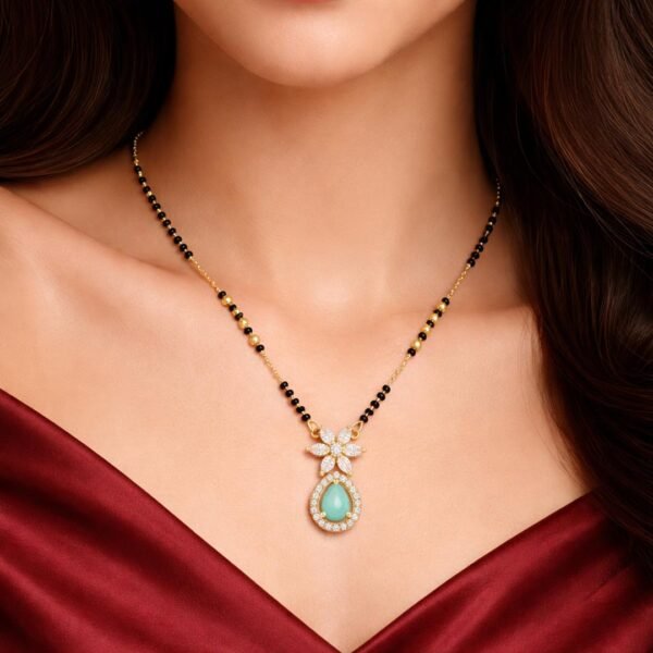 Elegant Pastel Green AD Stone Mangalsutra for Women