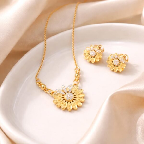 Elegant Gold Plated Pendant & Earring Set