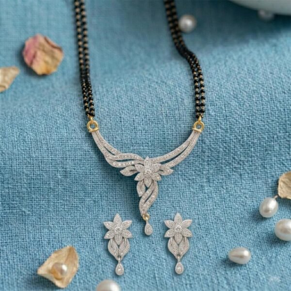 Designer Mangalsutra With Matching Earrings Set