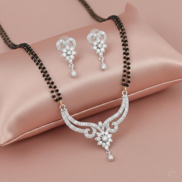 Traditional Gold Plated Mangalsutra Earrings Combo