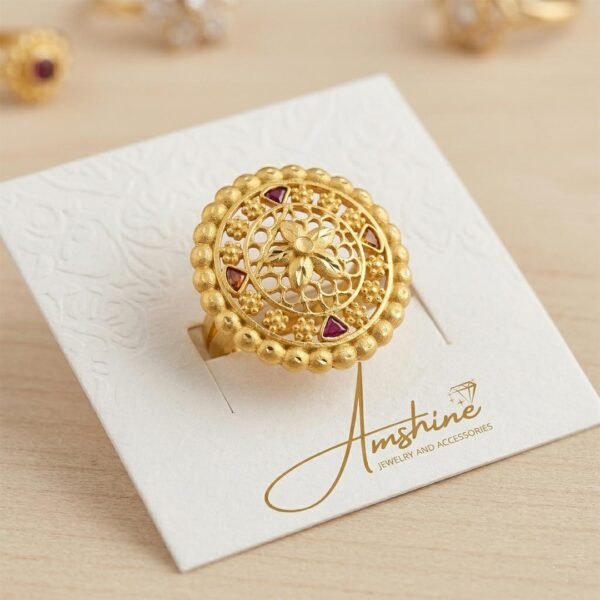 Beautiful Micra Plated Floral Ring for Women