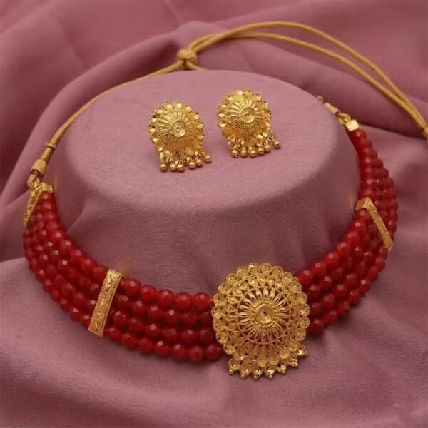 Designer Choker Necklace With Earrings Set