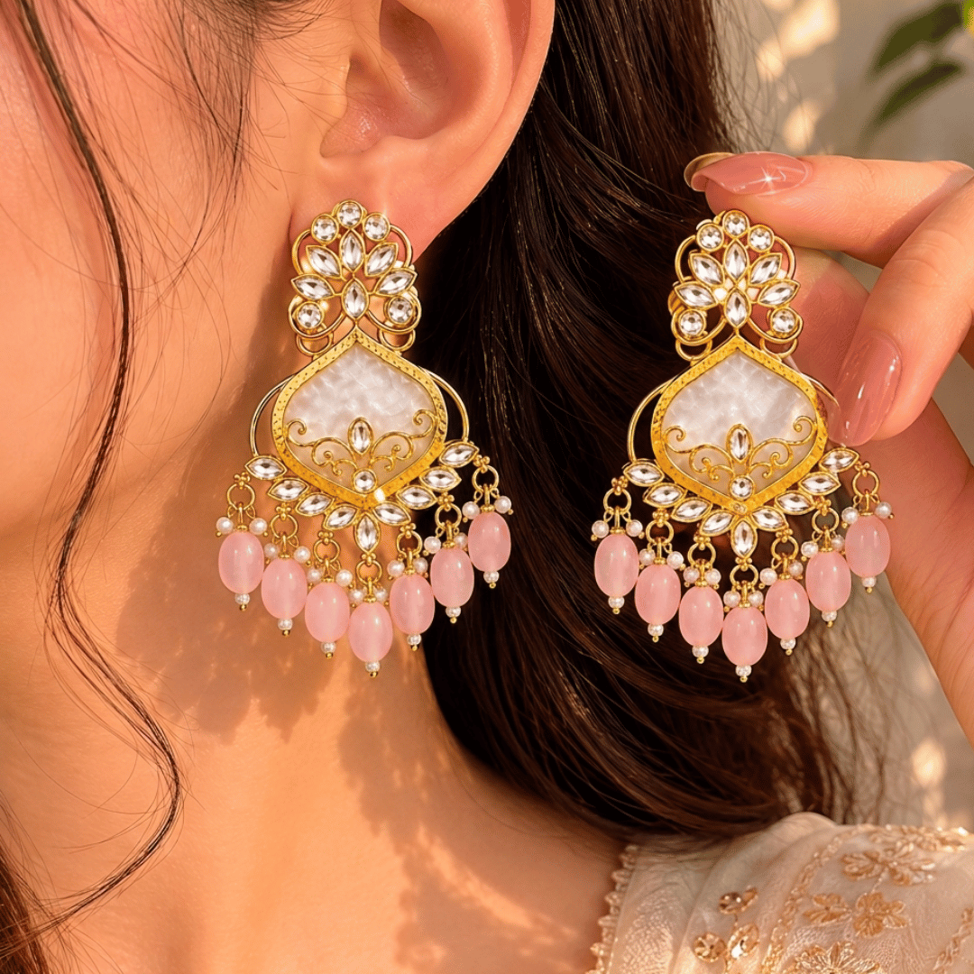 Handcrafted Kashmiri Earrings with Ghungroo Design - Image 4
