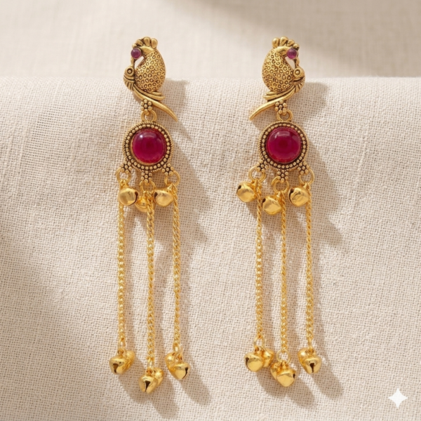 Traditional Kashmiri Jhumka Earrings for Women & Girls | Ethnic Pearl Earrings